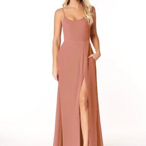 Azazie bridesmaid dress Moira in Mai Tai